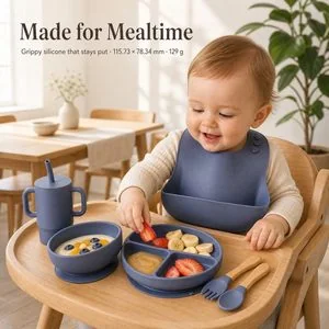 Silikon Babybreischale mit Saugfuß — Anwendung