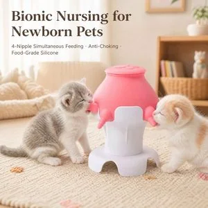 4-Nipple Pet Feeder — In use