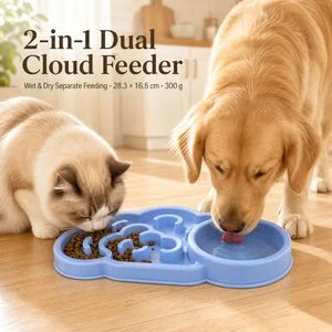 Cloud Slow Feeder Bowl — In use