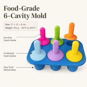 Moule à glaces rond en silicone, 6 cavités — Structure